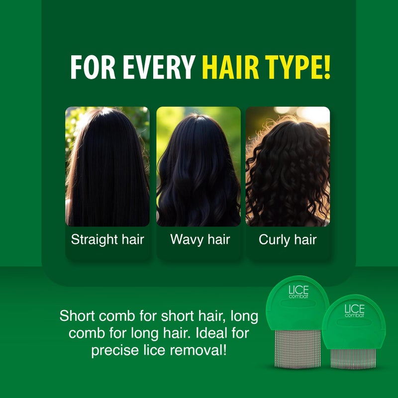 NatulabUSA Lice Combs| Head Lice Professional Metal Set of 2 for Long & Short Hair | Efficient Lice and Nit Removal | Easy to Use. FREE MAGNIFYING GLASS INCLUDED - Image 5